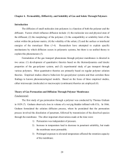 29 Chapter 4. Permeability, Diffusivity, and Solubility of Gas and