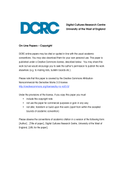 Copyright DCRC online papers may be cited