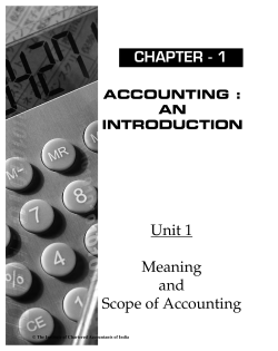 Unit 1 Meaning and Scope of Accounting