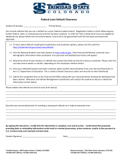 Federal Loan Default Clearance Form