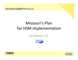 Missouri`s Plan for HSM Implementation