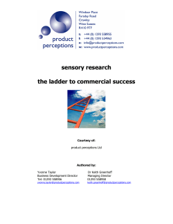 sensory research the ladder to commercial success
