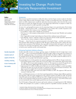 Profit from Socially Responsible Investment