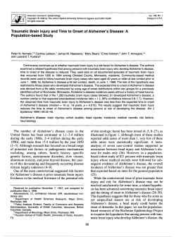 Traumatic Brain Injury and Time to Onset of Alzheimer`s Disease: A