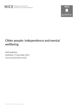 Older people: independence and mental wellbeing