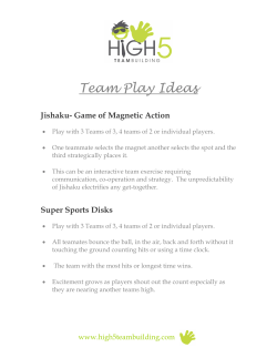 Team Play Ideas - High 5 Team Building