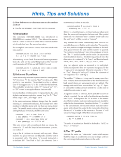 Hints, Tips and Solutions