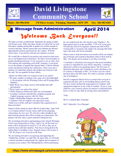 April 2014 - Winnipeg School Division