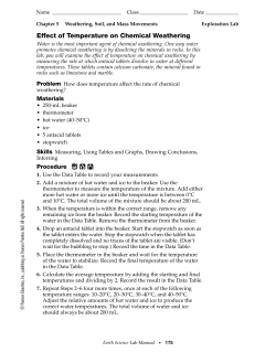 Effect of Temperature on Chemical Weathering
