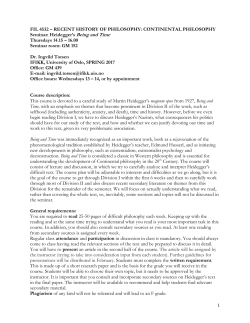 1 FIL 4532 &ndash; RECENT HISTORY OF PHILOSOPHY