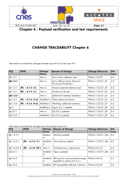 Chapter 6 : Payload verification and test requirements CHANGE