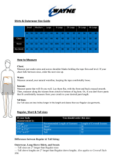 Sizing Chart - Wayne Workwear