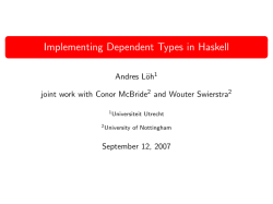 Implementing Dependent Types in Haskell