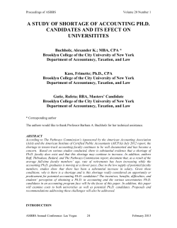 a study of shortage of accounting ph.d. candidates and its efect on