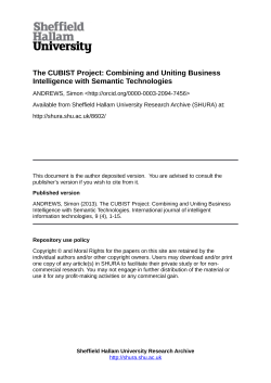The CUBIST Project - SHURA - Sheffield Hallam University
