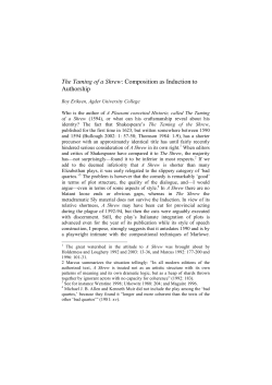 The Taming of a Shrew: Composition as Induction to