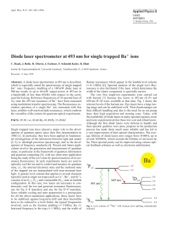 Diode laser spectrometer at 493 nm for single trapped Ba ions