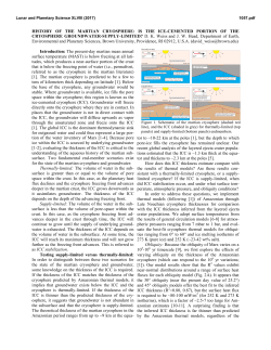 HISTORY OF THE MARTIAN CRYOSPHERE: IS THE ICE