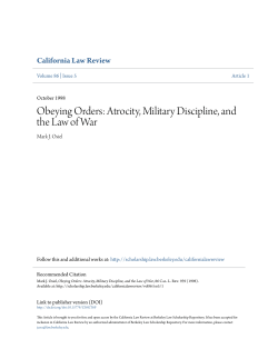 Obeying Orders: Atrocity, Military Discipline, and the Law of War