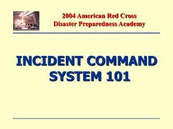 INCIDENT COMMAND SYSTEM 101