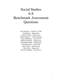 Social Studies 6-8 Benchmark Assessment Questions