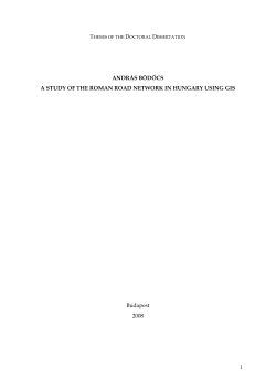 andr&aacute;s b&ouml;dőcs a study of the roman road