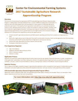 Center for Environmental Farming Systems 2017 Sustainable
