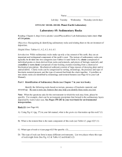 Laboratory #5: Sedimentary Rocks