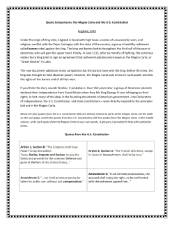 Quote Comparisons: the Magna Carta and the U.S. Constitution
