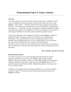 Programming Project 2: Syntax Analysis