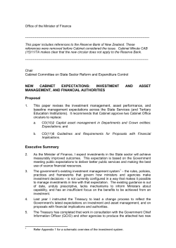 Cabinet Paper relating to investment management system