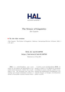 The Science of Linguistics - HAL