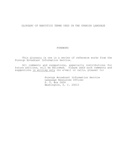 GLOSSARY OF NARCOTICS TERMS USED IN THE SPANISH