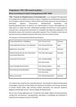 Postgraduate / PhD / MD research positions Marie Curie