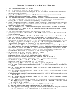 Homework Questions &ndash; Chapter 1 &ndash; Chemistry: The Central Science