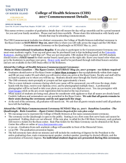 College of Health Sciences (CHS) 2017 Commencement Details