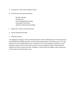 A. Proposal Title: Solar Panel Installation Project B. Point Person
