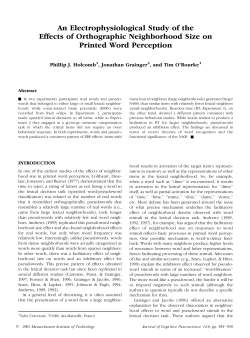 An Electrophysiological Study of the Effects of Orthographic