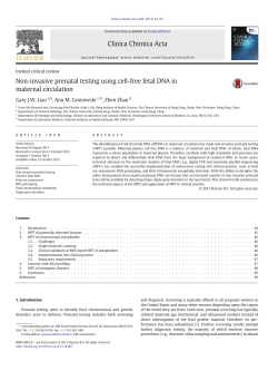 Non-invasive prenatal testing using cell