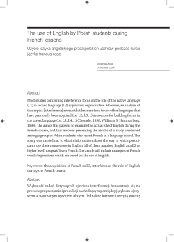 The use of English by Polish students during French lessons