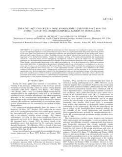 Holliday, C. M. and L. M. Witmer. 2009. The