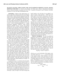 MG-SUITE PLUTONS - Lunar and Planetary Institute