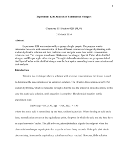 Analysis of Commercial Vinegars