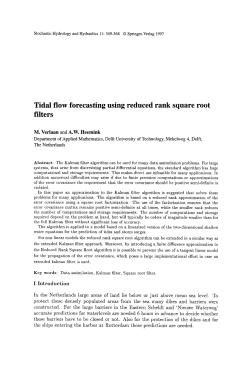 Tidal flow forecasting using reduced rank square root filters