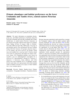 Primate abundance and habitat preferences on the lower Urubamba