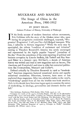 MUCKRAKE AND MANCHU The Image of China in the American