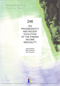 TAX PROGRESSIVITY AND RECENT EVOLUTION OF THE