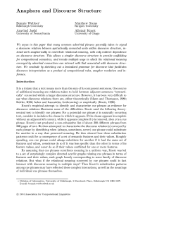 Anaphora and Discourse Structure