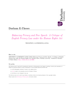 chapter i privacy and free speech - Durham e
