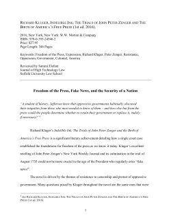 BIRTH OF AMERICA`S FREE PRESS